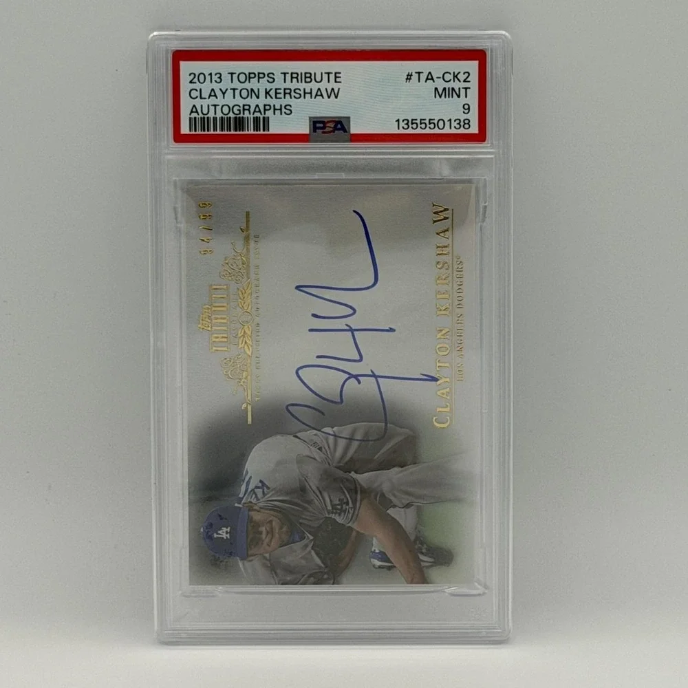 2013 Topps Tribute Clayton Kershaw Autographs #TA-CK2 PSA 9 Los Angeles Dodgers